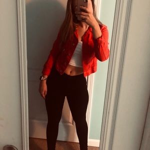 Levi red jean jacket XS